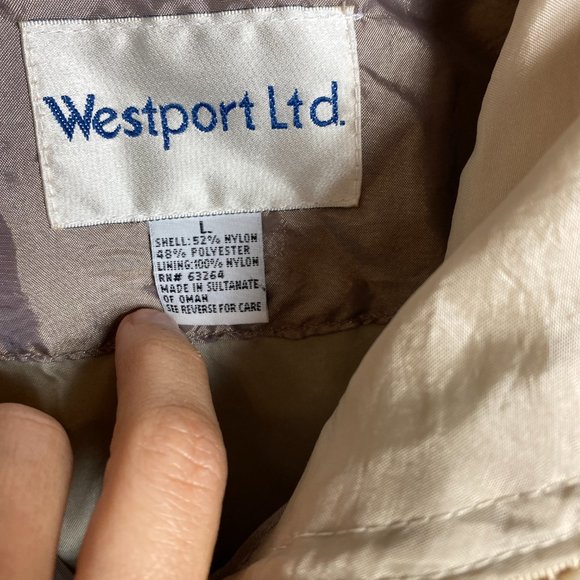 Vintage 90s Windbreaker Tan Abstract Pattern  Women’s Size Large - Picture 4 of 6